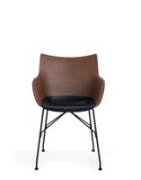 Kartell Q/Wood Armstoel Beuken - Donker hout / Zwart - thumbnail