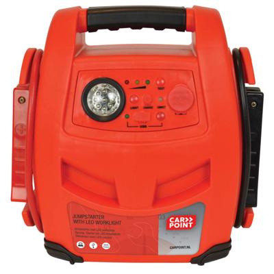 Carpoint jumpstarter - 12 volt - continue vermogen 400a - piekvermogen 900a - opladen met 230 volt of 12 volt adapter - usb poort voor opladen accessoires - led verlichting - afmeting 315x316x174 mm Carpoint jumpstarter - 12 volt - continue vermogen 400a - piekvermogen 900a - opladen met 230 volt of 12 volt adapter - usb poort voor opladen accessoires - led verlichting - afmeting 315x316x174 mm