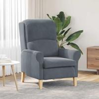 Fauteuil Donkergrijs 76 x 94 x 102 cm Fluweel - thumbnail