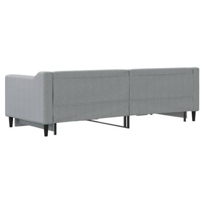 Slaapbank met onderschuifbed 80x200 cm stof lichtgrijs