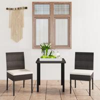 3-delige Tuinset poly rattan zwart - thumbnail