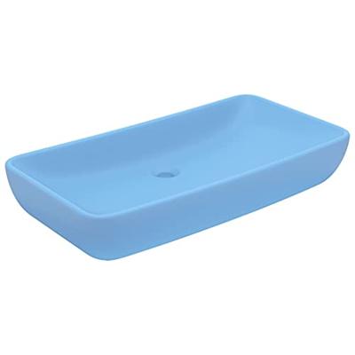 VidaXL Wastafel rechthoekig 71x38 cm keramiek mat lichtblauw