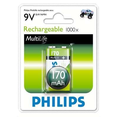 Philips Oplaadbare 9V batterij (blok) HR22 NiMH 8.4 V 170 mAh 1 stuk(s)