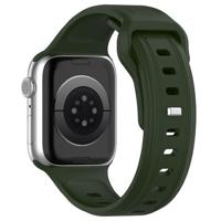 By Qubix - Square siliconen band - Donkergroen - Compatible met Apple Watch 38mm / 40mm / 41mm / 42mm - Compatible Apple watch bandjes - thumbnail