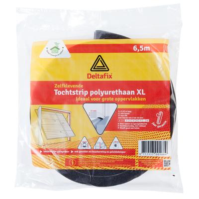 Tochtstrip pu 17x17mm grijs 6.5m Deltafix - Deltafix