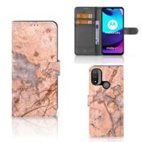 Motorola Moto E20 | E30 | E40 | Bookcase | Marmer Oranje - thumbnail