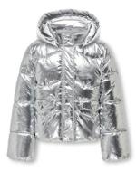 Kids ONLY winter winterjas meisjes - grijs - KogPearl - puffer, capuchon - thumbnail