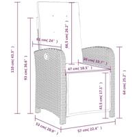 Tuinstoelen 2 st verstelbaar met voetensteun poly rattan beige - thumbnail