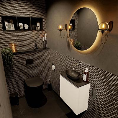 MONDIAZ FOWY toiletmeubel 50cm kleur talc. Waskom positie midden kleur urban | urban. Zonder kraangat