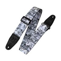 Levys Leathers MPD2C-048 polyester gitaarband met print - skulls - thumbnail