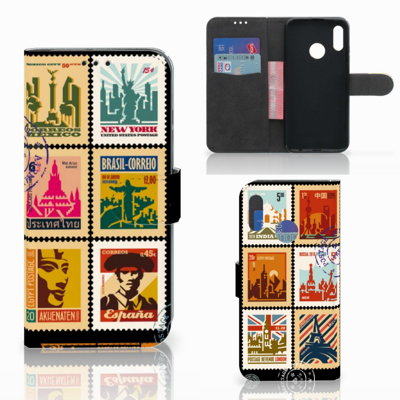 Honor 10 Lite Flip Cover Postzegels Honor 10 Lite Flip Cover Postzegels