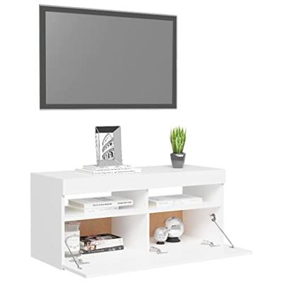 Tv-meubel met LED-verlichting 90x35x40 cm wit Tv-meubel met LED-verlichting 90x35x40 cm wit
