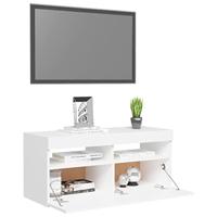 Tv-meubel met LED-verlichting 90x35x40 cm wit - thumbnail
