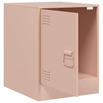 Nachtkastjes 2 st 34,5x39x44 cm staal roze