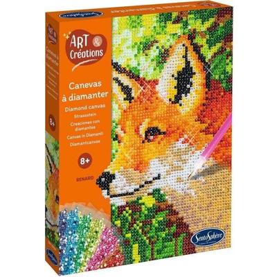 Creatie met mini-strasssteentjes - SENTOSPHERE - Kunst & Creaties - Diamond Painting Canvas - Vos - Leeftijd 8+