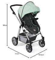 Combi-poppenwagen Nele - Melange Antraciet Mint - thumbnail