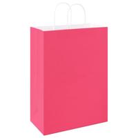VidaXL Papieren zakken 50 st met hengsels 32x17x44 cm roze - thumbnail