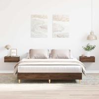 Bedframe zonder matras 140x200 cm spaanplaat bruin eikenkleurig - thumbnail