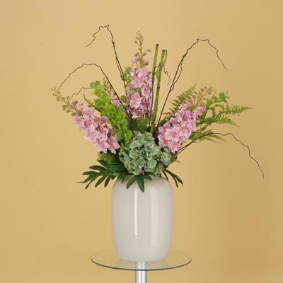 Handgebonden kunstboeket Yara Portland - Roze 90cm