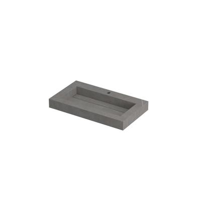 INK Pitch Wastafel Keramische Slab Bak met Drain en Front en Side Skirts 1 Kraangat - 800x450x90 mm - Armani Grey Mat
