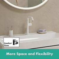 Hansgrohe Tecturis S ééngreeps wastafelkraan 210 Fine CoolStart met draaibare uitloop en PushOpen afvoerplug, mat wit - thumbnail