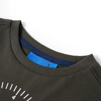Kindershirt met lange mouwen motorprint 128 kakikleurig - thumbnail