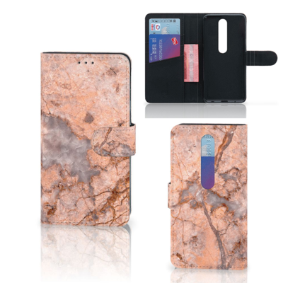 Nokia 6.1 (2018) Bookcase Marmer Oranje Nokia 6.1 (2018) Bookcase Marmer Oranje