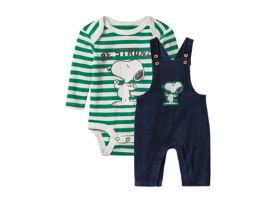 Baby setje met romper en broek Snoopy (Donkerblauw/groen, 74/80)