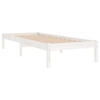 Bedframe massief hout wit 90x190 cm - thumbnail