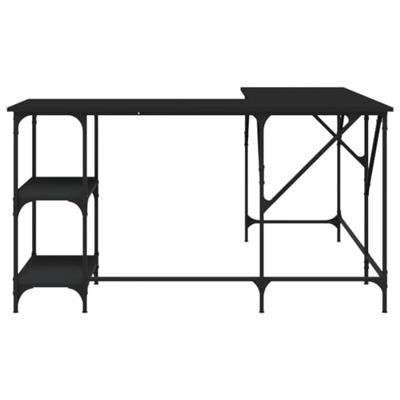 Bureau 139x139x75 cm bewerkt hout zwart