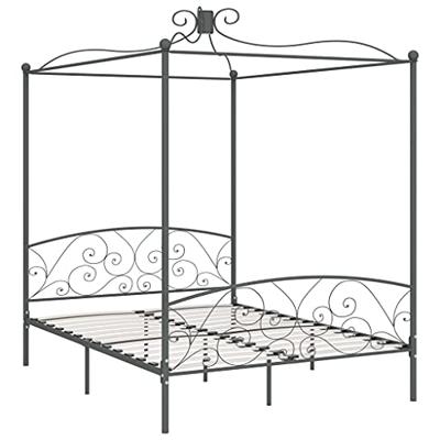 Hemelbedframe metaal grijs 180x200 cm
