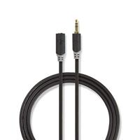 Stereo audiokabel | 3,5 mm male - 3,5 mm female | 3,0 m | Antraciet - thumbnail