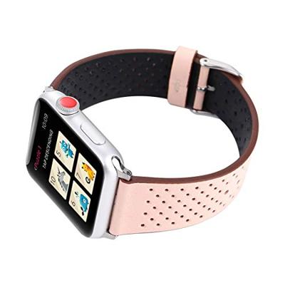 Dot Pattern Leren bandje - Roze - Geschikt voor Apple Watch 44mm / 45mm / 46mm / 49mm