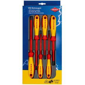Knipex Schroevendraaierset VDE 6-delig Plat, Kruiskop Phillips