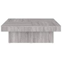 Salontafel 90x90x28 cm bewerkt hout grijs sonoma eikenkleurig - thumbnail