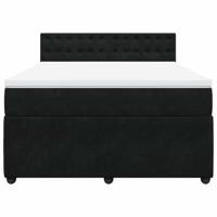 Boxspring met matras fluweel zwart 140x200 cm - thumbnail