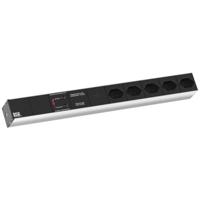 Bachmann 800.1261 19 inch Stekkerdoos voor patchkast 1 HE Contactdoos T13 Overspanningsbescherming Meerdere kleuren - thumbnail