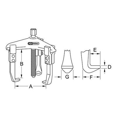 KS Tools 6300101 Poelietrekker Aantal haken: 3