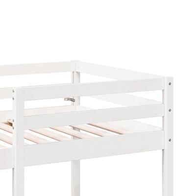 Hoogslaper met bureau en stoelen grenenhout wit 90x200cm - thumbnail