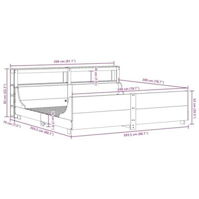 Bedframe zonder matras massief grenenhout 200x200 cm