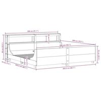 Bedframe zonder matras massief grenenhout wit 200x200 cm - thumbnail