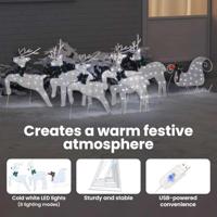 VidaXL Led rendieren 7 pcs zilver stof - thumbnail