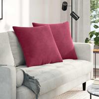 Sofa Kussens 2 pcs Wijnrood 80 x 80 cm Katoen Stof - thumbnail