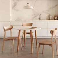 Kave Home Uitschuifbare Ronde Eettafel 'Oqui' 90 - 170 x 90cm, kleur Wit - thumbnail