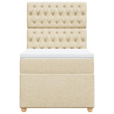 Boxspring met matras stof crèmekleurig 80x200 cm