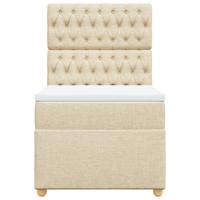 Boxspring met matras stof crèmekleurig 80x200 cm - thumbnail