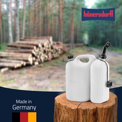 Hunersdorff Dubbele jerrycan voor brandstof | inhoud 5,5 + 3 l | natuur HDPe | L316xB145xH312mm | 1 stuk - 824900 824900 - thumbnail