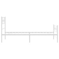 Bedframe met hoofd- en voeteneinde metaal wit 90x200 cm - thumbnail