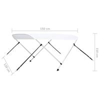 VidaXL Biminitop 2-boogs 150x120x110 cm wit - thumbnail