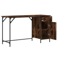 Bureau 131x48x75 cm bewerkt hout gerookt eikenkleurig - thumbnail